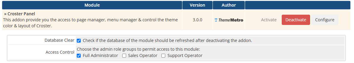 WHMCS Addon - Croster Panel