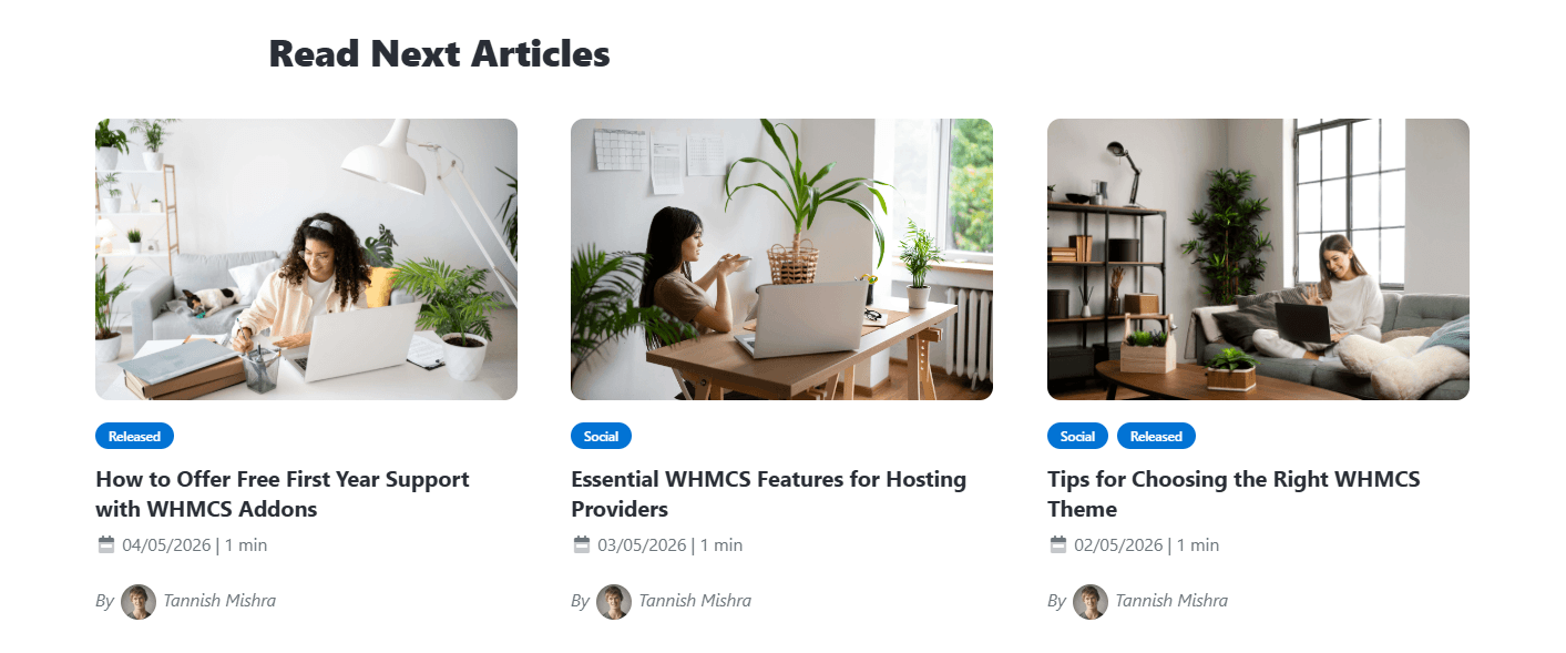 WHMCS Blogm Addon -Read Next Article Section