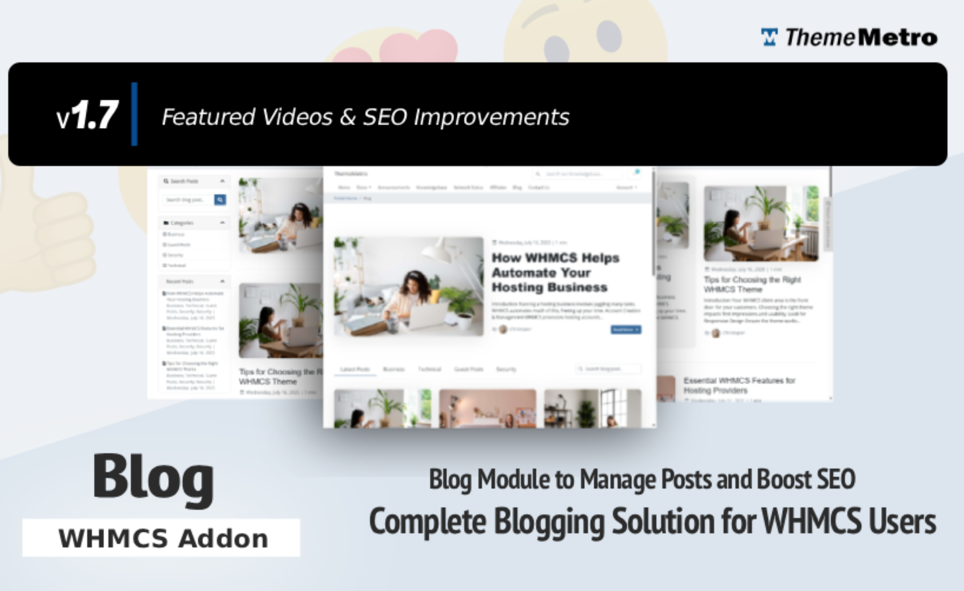 WHMCS Blog Addon v1.7 Released – Featured Videos & SEO Improvements